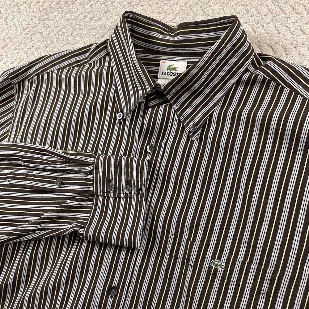 Lacoste Button Down Long Sleeve Shirt Men's 44 Preppy Business casual Luxury